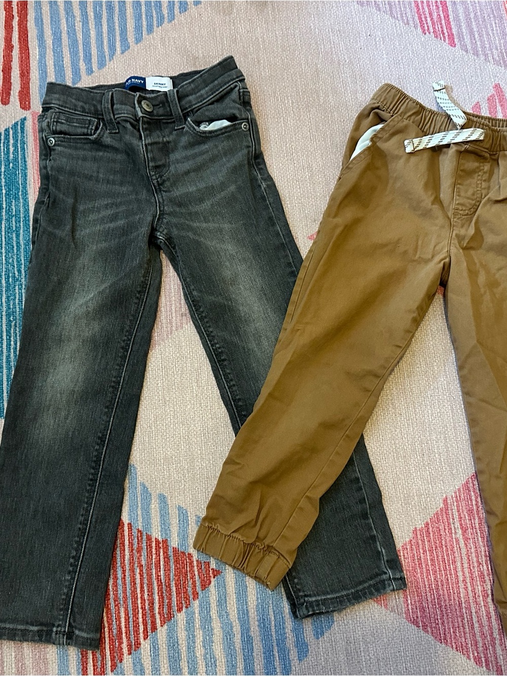 5T set of Old Navy grey skinny jeans and Garanimals Khaki pants